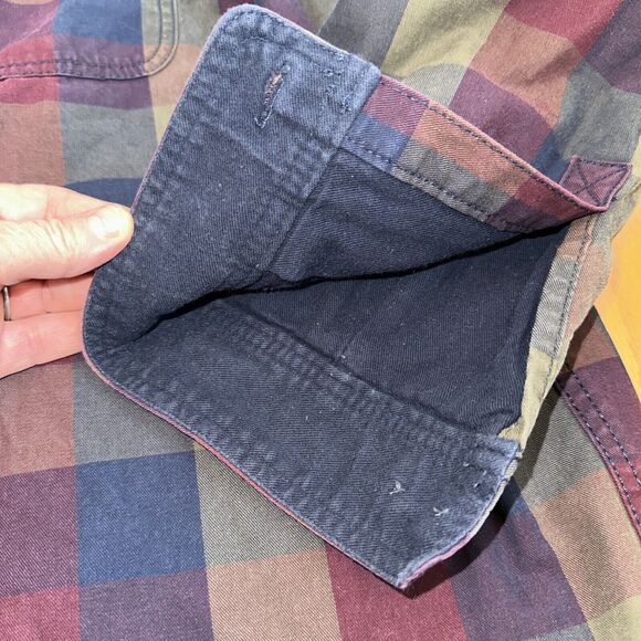 Vintage LL Bean Mens canvas Flannel Plaid Lined Barn Chore Shirt Jacket Sz XLT - Picture 10 of 13